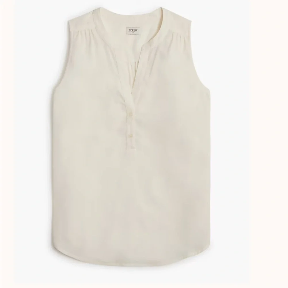 NWT J. Crew Top Womens Sleeveless V-neck popover top size Large - Picture 1 of 5